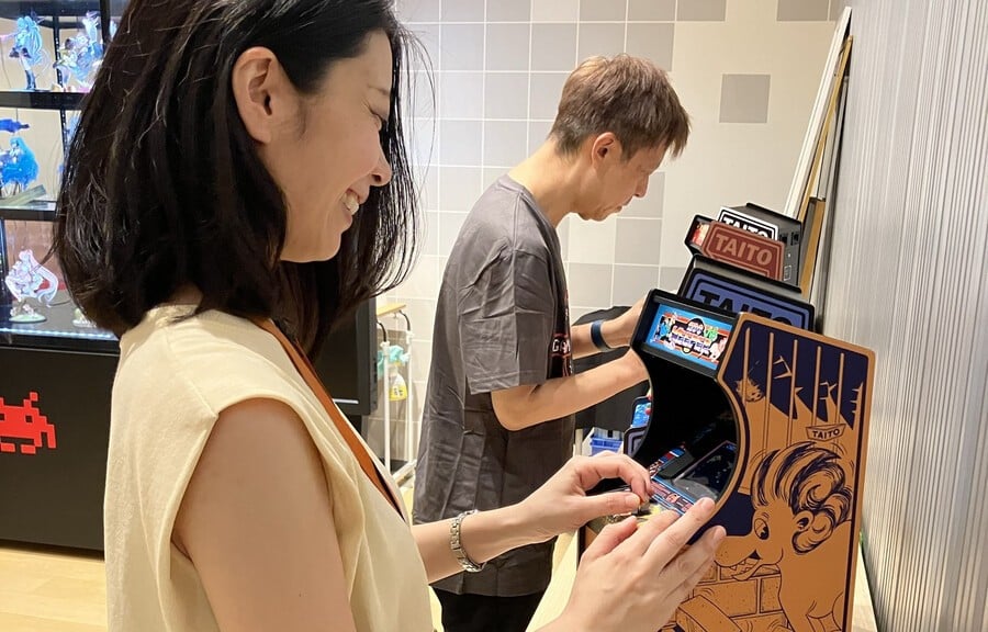 Taito Staff Get Hands-On With Quarter Arcades Elevator Action, Qix And Zoo Keeper Mini-Cabs 1