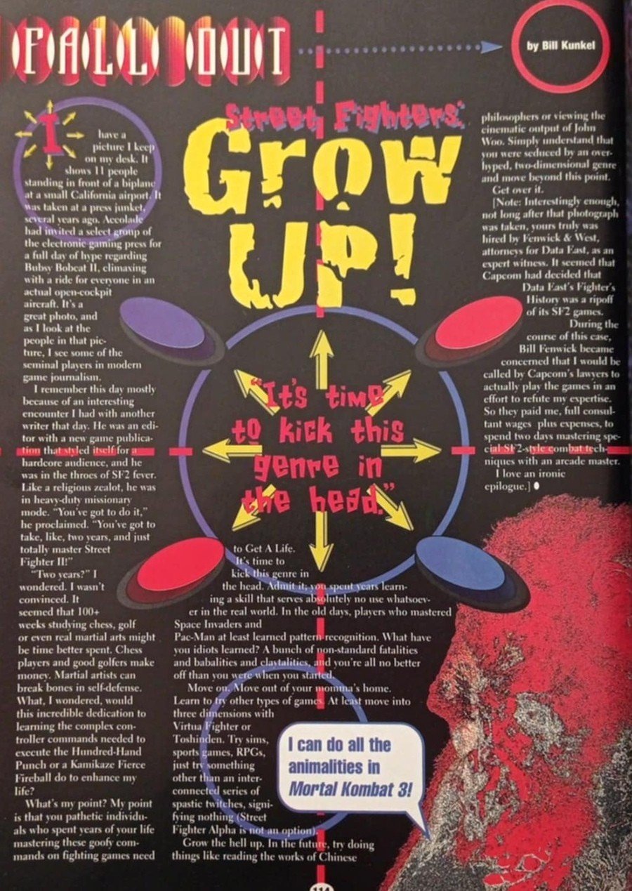 30 Years Ago, "The Grandfather Of Game Journalism" Told 2D Fighting Game Fans To "Get A Life" 2