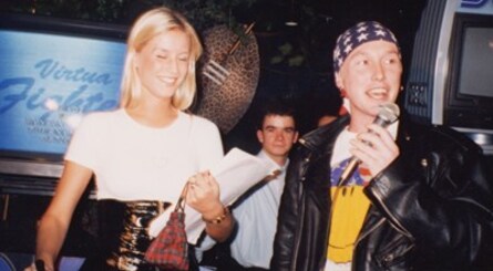 Clockwise from top left: Perry with pop star Louise; with GamesMaster co-hosts Dominik Diamond and Kirk Ewing during 'that' infamous episode; co-presenting GamesMaster with Dexter Fletcher (who is now a big-time Hollywood director, fact fans); hosting an event with Denise Van Outen