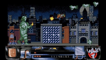 The colour of the slime has been changed from green/red to pink, as seen in the film. Ray is also dressed in his construction worker outfit, instead of being in uniform.