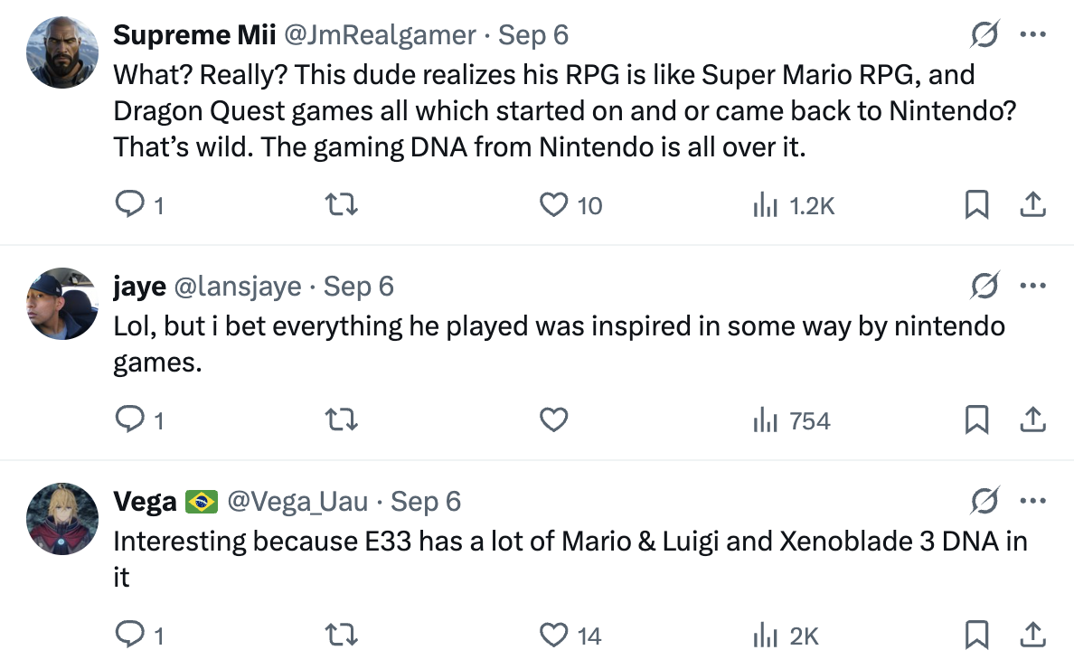 The Fact That Clair Obscur: Expedition 33 And Shinobi Developers Didn't Play Nintendo As Kids Appears To Have Upset Some People 3