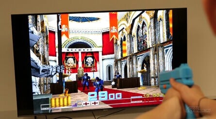 The G’AIM’E works a wide range of displays, including projectors