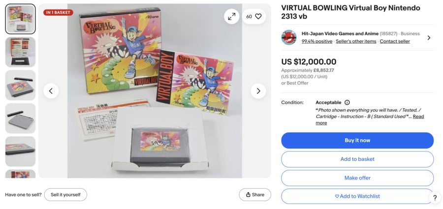 One Of The Virtual Boy Games Coming To Switch Sells For $12,000 On The Secondary Market 2