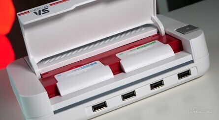 Small, sleek and easy on the eye, the Evercade VS boasts a neat design and the ability to load up two carts at once will save you having to get up off the sofa so much. The colour-changing LED strip below the cartridge flap is a nice touch, too.