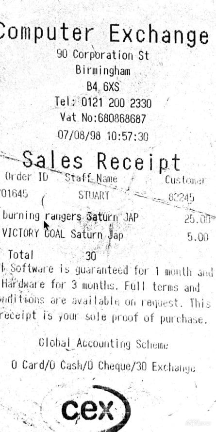 Because I'm a bit of a saddo, I kept most of my receipts from this glorious period