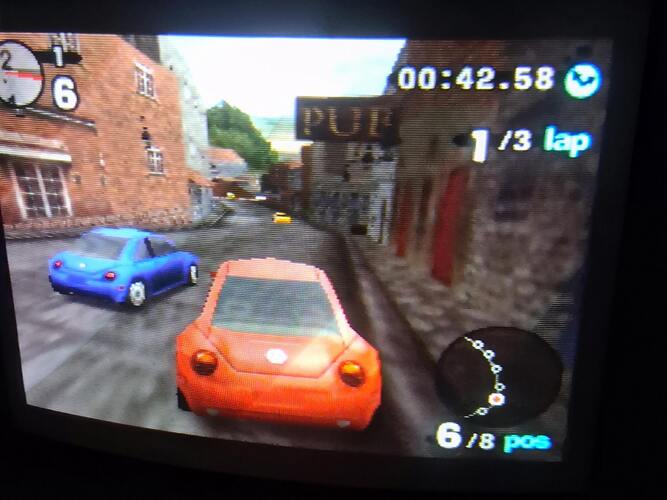 The original game running on CRT