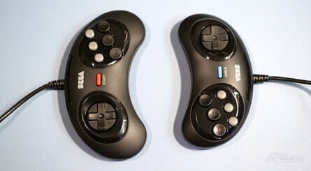 The Mega Drive / Genesis Mini 2's pad is the exact same size as the six-button controller from the '90s, and is larger than the 6-button pad which shipped with the Japanese version of the original Mega Drive Mini (the one with the blue start button)