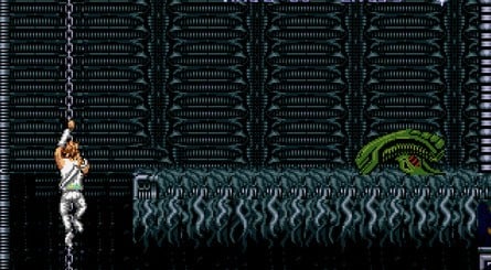 Strider 2 re-used a lot of assets from the original game, which only served to make the new sprites look terrible - that shambling dinosaur being a prime example. Also, the Alien-inspired level felt completely out of place and the main character's rope slide animation (also new) stuck out like a sore thumb