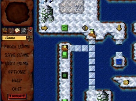 In Gruntz, players will often have to keep track of and control multiple units. Should one of your units die, you can self-destruct, in order to retry the level