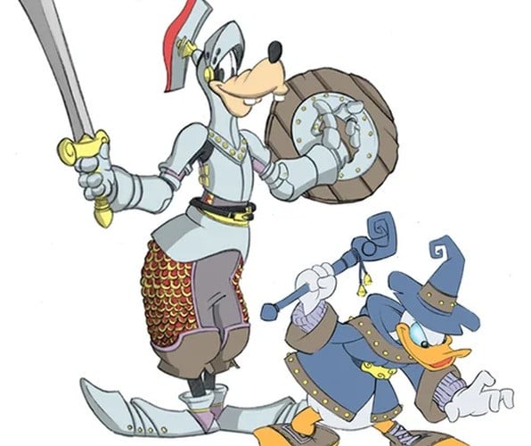Here's some of Christiansen's work for Kingdom Hearts, including his costume designs for Donald &amp; Goofy