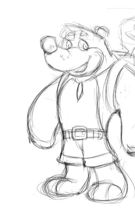 Here are Emilio's designs for Banjo &amp; Kazooie