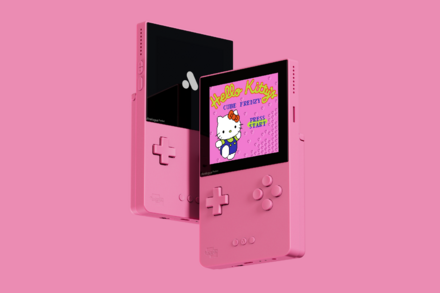 Clockwise from top-left: Game Boy Pocket Pink, Game Boy Pocket White, Game Boy Pocket Yellow, Game Boy Pocket Red