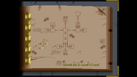 The initial overworld area in the prototype (left) vs the retail game (right)