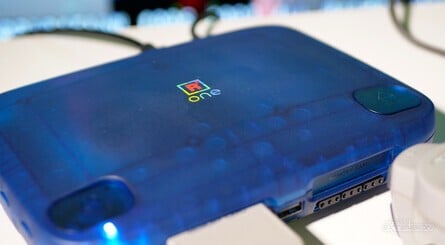 The inclusion of a PlayStation Serial Native Accessory Convertor (SNAC) module means you can use original PlayStation accessories with the SuperStation One – including Namco's GunCon, as there's also an RCA jack on the side of the unit