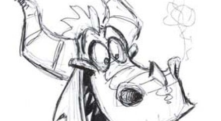 Some of Zembillas's early designs for the character "Pete", who would eventually become Spyro