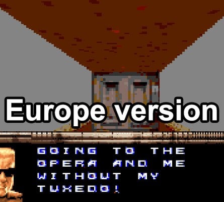 Here's one of the more bizarre changes to the text. Duke, in the European version, seems at worst indifferent to opera. In the North American version, he actively hates it