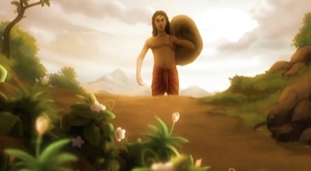 Major points from Chandragupta's life are told via the hand-drawn cutscenes which bookend each stage