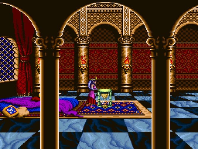 The Super Famicom/SNES version of Prince of Persia features some stunning graphics, which ups the atmosphere of the game