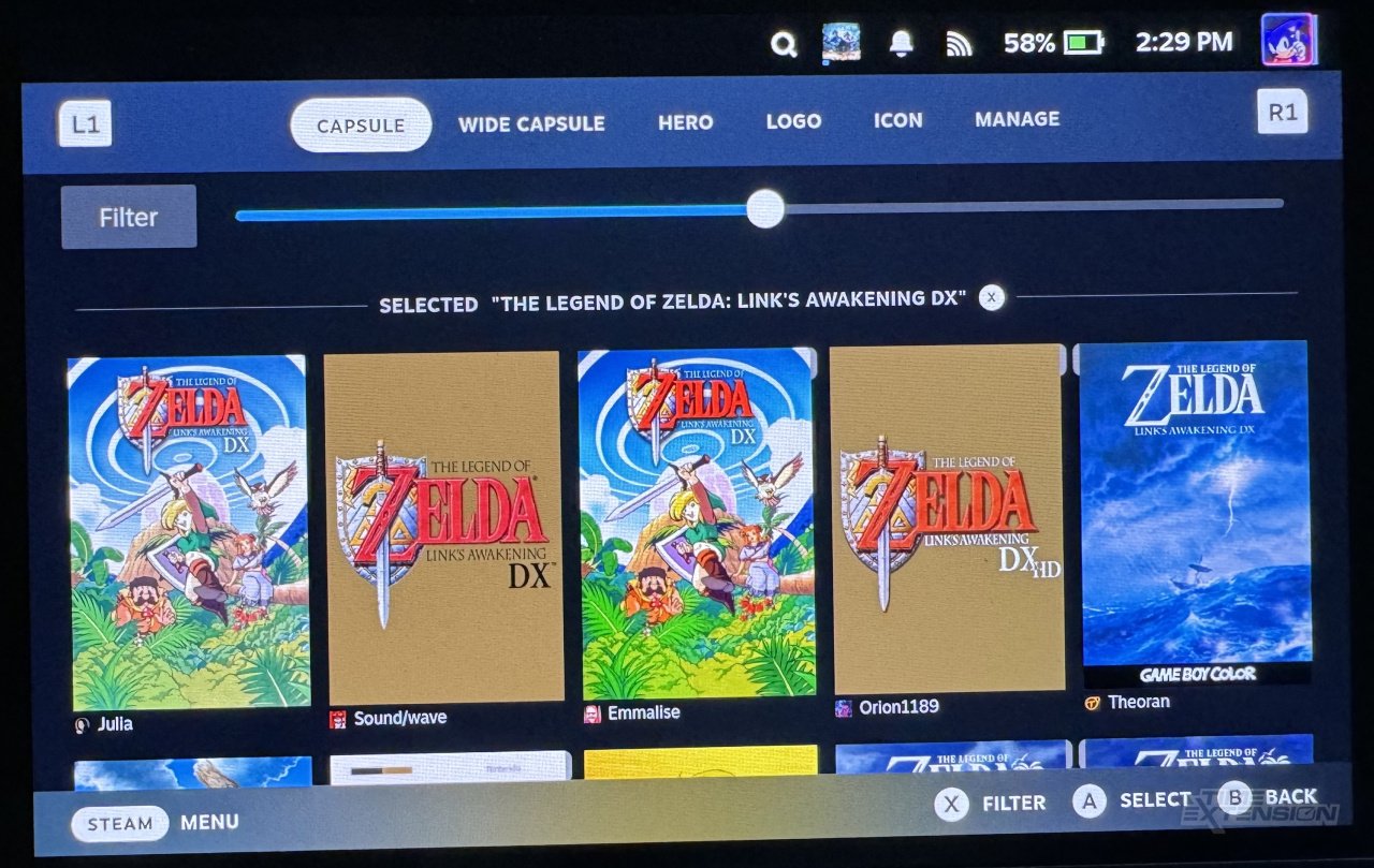 Playing Zelda: Links Awakening with a 60FPS patch on my Steam Deck