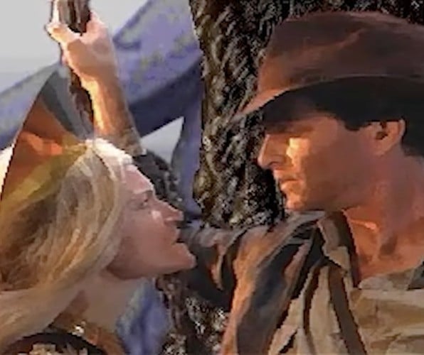 Here are some screenshots of the test that LucasArts' technology group put together featuring artist and designer Collette Michaud as the druid high priestess, and an unknown actor in the role of Indy