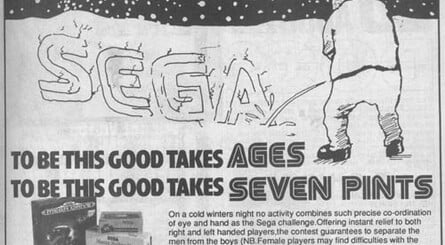 Sega Europe's amusingly childish adverts in the adult comic Viz landed the company in hot water with Sega of Japan