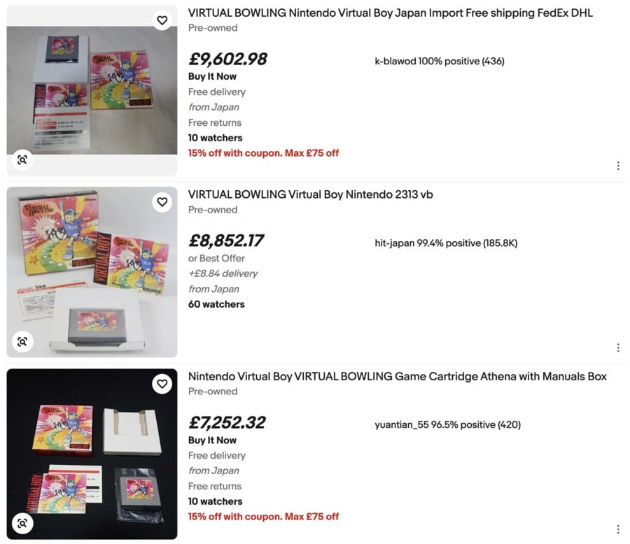 One Of The Virtual Boy Games Coming To Switch Sells For $12,000 On The Secondary Market 2