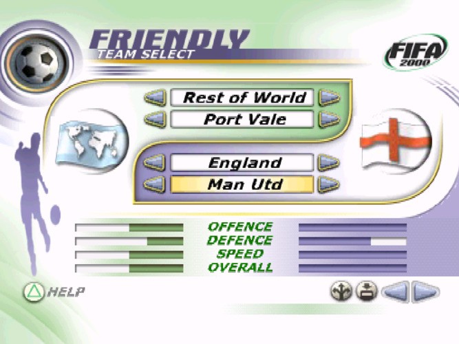 Port Vale was available to select under the 'Rest of World' section in FIFA 2000