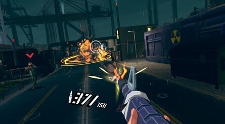 Screens from the VR version of Operation Wolf Returns