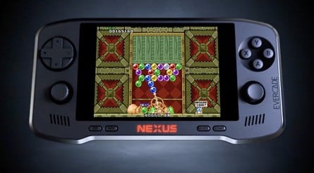 Blaze's range includes the Super Pocket (top left), Evercade Alpha (top right) and Evercade VS-R and EXP-R (bottom right). Later this year, the company will launch the Evercade Nexus