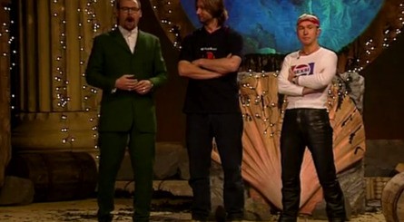 Clockwise from top left: Perry with pop star Louise; with GamesMaster co-hosts Dominik Diamond and Kirk Ewing during 'that' infamous episode; co-presenting GamesMaster with Dexter Fletcher (who is now a big-time Hollywood director, fact fans); hosting an event with Denise Van Outen