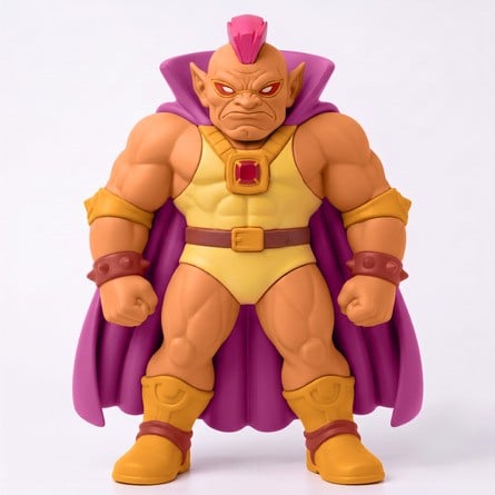 33 Games will be packaging Stone Protectors with an action figure (early prototype shown on the left) and including new artwork from Japanese illustrator RIKI (pre-product image on the right)