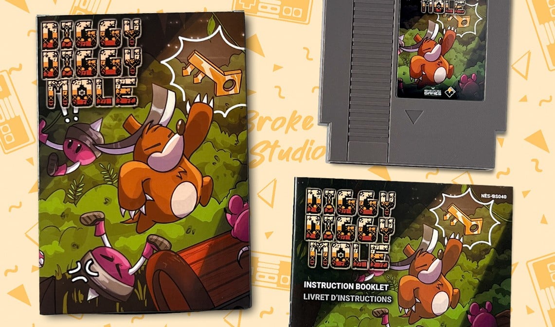'Diggy Diggy Mole' Is "A New Metroid-Like NES Platformer" About A Mole With A Pickaxe Embedded In Its Skull