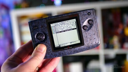 You can have 16MB of games on the cart's internal memory at any one time (left) but the MicroSD card can hold the entire NGPC library (right)