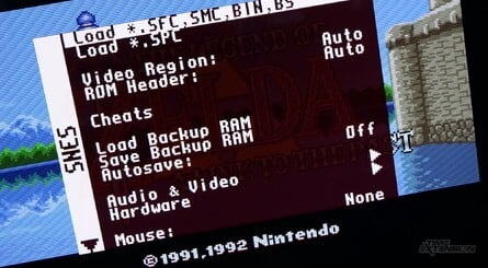 The MiSTer's on-screen menu allows you to loads cores, change games, configure controllers and deploy a dazzling array of scanline and filter options, some of which even replicate the look of portable LCD displays, as you can see from this GBA-style filter