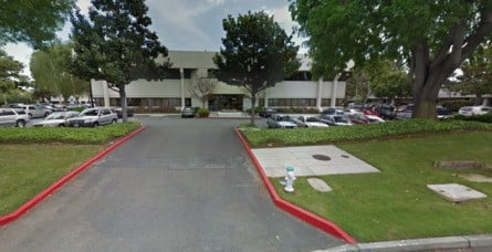 Atari's second Sunnyvale HQ at 1196 Borregas Avenue (left) and the car park Google replaced it with (right)