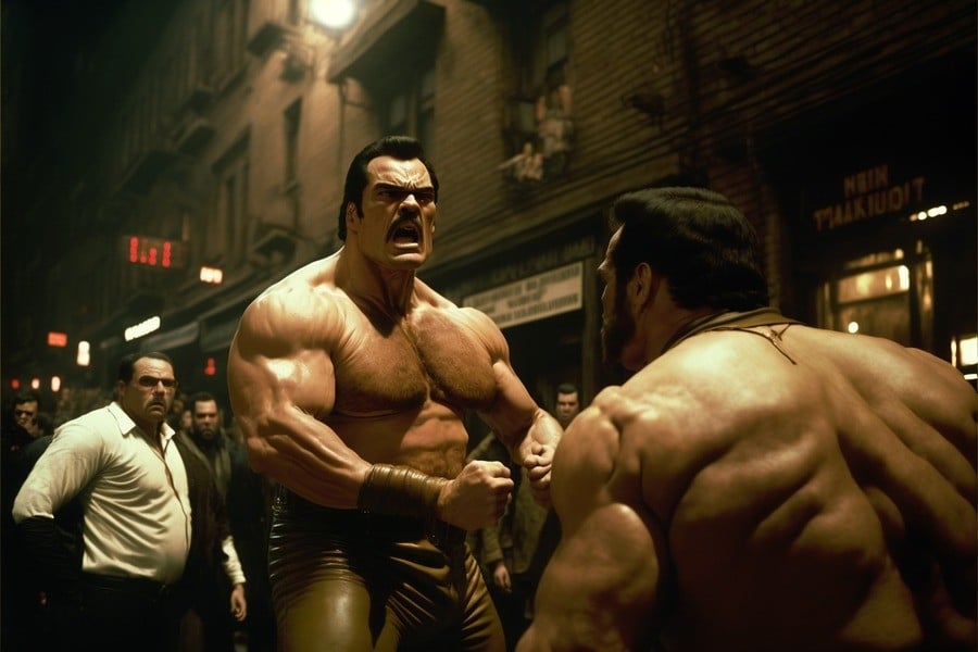 Mike Haggar Final Fight AI Artwork