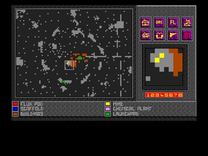 The map is not only a useful way to keep track of where everything is, but can also help you locate large veins of ores, which is where you'll want to position your mining operations. These ores can be used to create tanks and other creations