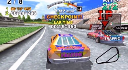 A selection of games currently playable online, clockwise from top left: Alien Front Online, Daytona USA 2001, NFL 2K2 and ChuChu Rocket