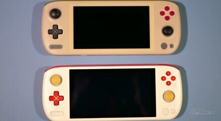 The Pocket Air's red and white colour scheme is nice, but we'd love to have seen it offered in the same Game Boy DMG-01 colourway as the Aya Neo Air 1S (top left image)