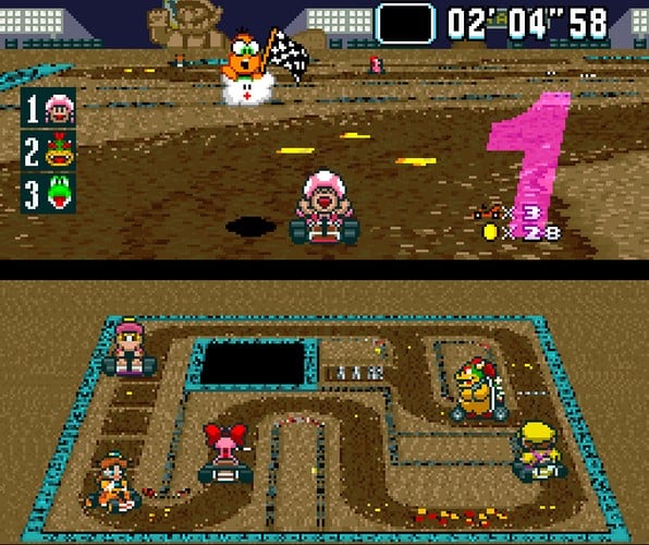 The six newly introduced characters were selected as parallels to existing characters already in the original game. Wario and Waluigi are the counterparts to Mario and Luigi; Daisy is similar to Peach; Toadette is the answer to Toad, and so on