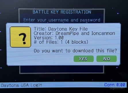 Resources such as DreamPipe allow you to make the most of your Dreamcast's online powers (left). Getting online with Daytona USA 2001 requires a special key, a process which has been replicated by modern-day fans, years after the official site closed(right)