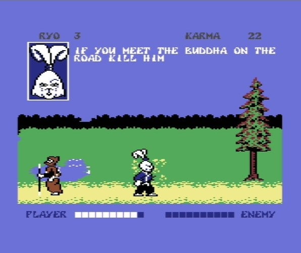 Palmer has previously claimed the instruction to "kill Buddha" had humorously confused one reviewer who claimed in their review that they couldn't find "a Buddha to kill". We went looking to see whether we could track down this article, and believe what Palmer is most likely referring to is Ken McMahon's Commodore User review. However, it appears McMahon may have simply been making a tongue-in-cheek joke that has been misinterpreted