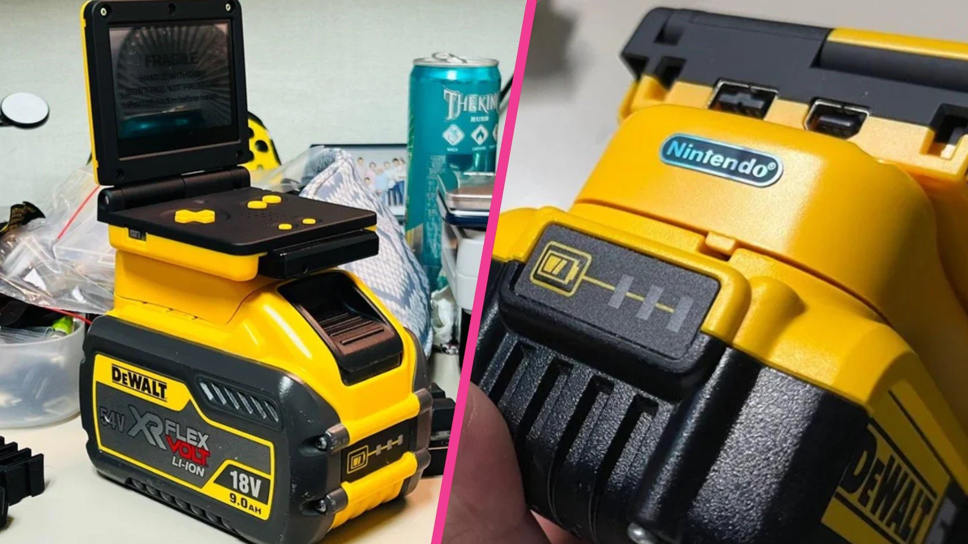 GBA SP Modded with DeWalt Battery Delivers Unprecedented Playtime for Retro Gamers
