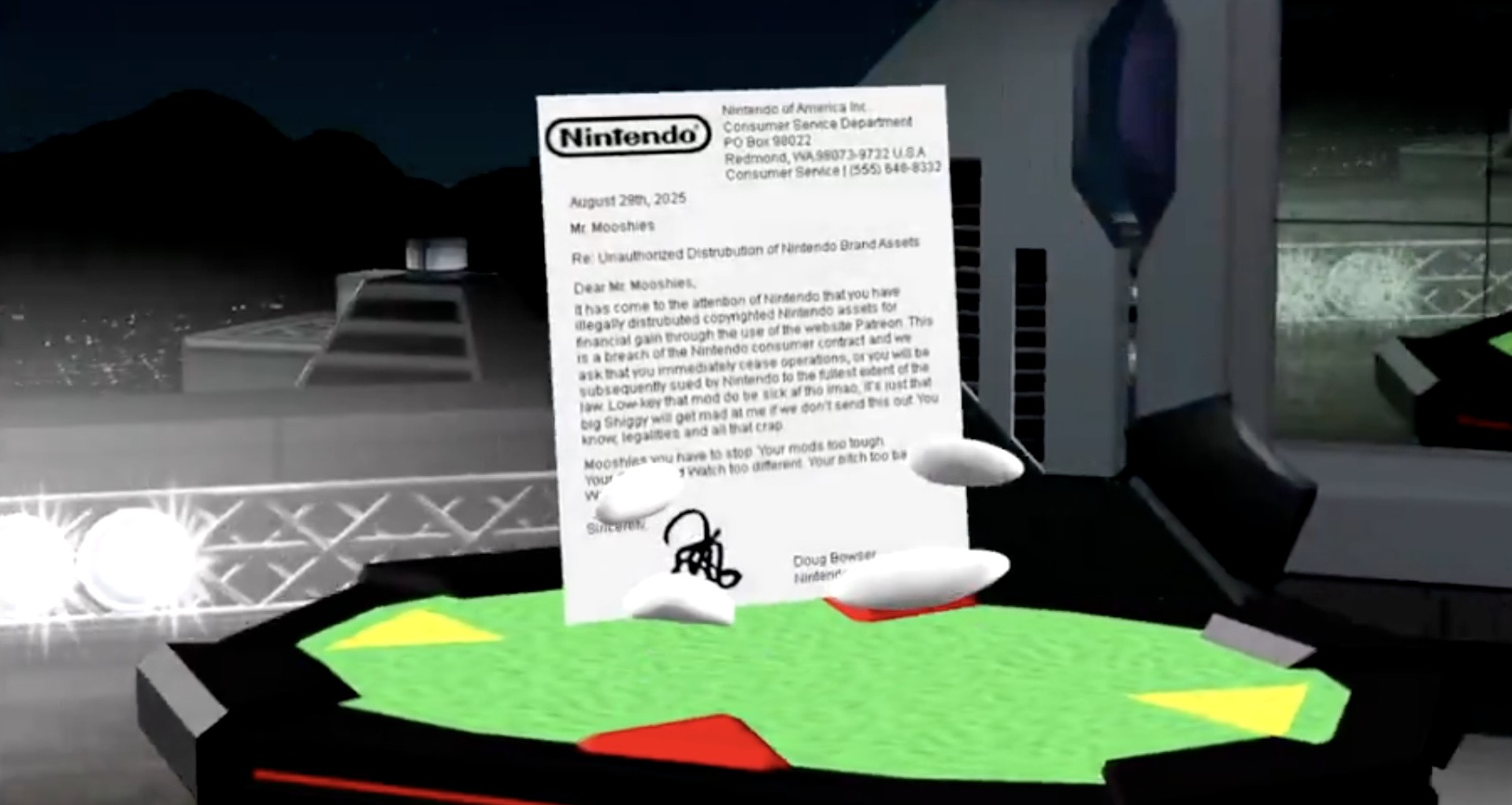 Smash Bros. Modder Promotes Infamous Nintendo 'Cease And Desist' Letter To Playable Character