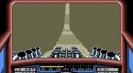Crammond's early hits, clockwise from top-left: Aviator, REVS, The Sentinel, Stunt Car Racer