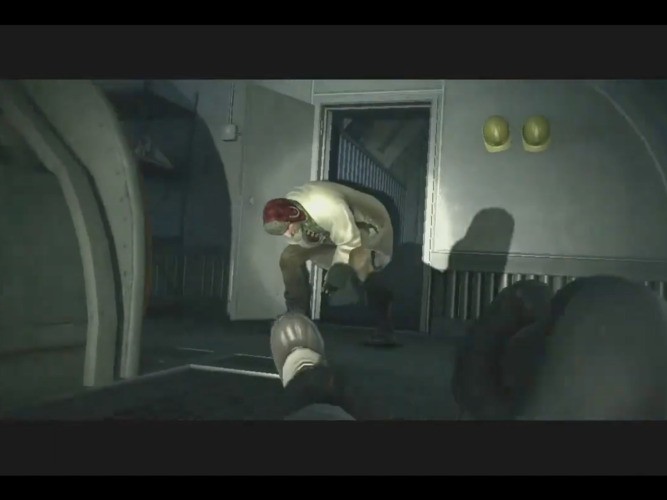 (left) The ranger chases Scott and Chrissie through the ticket office to the cable car. (right) Peter Dobbin's storyboards leave out the interaction with The ranger in the ticket office but include some references to a similar event having just taken place with Chrissie asking Scott, "Who was that guy?"