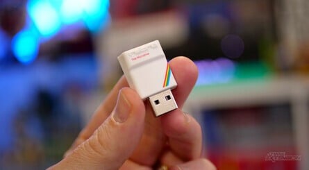 The machine comes with an issue of Crash magazine and a 'Microdrive' USB drive