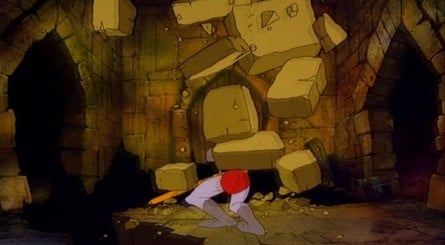 Dragon's Lair for the Game Boy Color retains many of the same death animations, with Dirk being crushed, beaten, poisoned, electrocuted, and more on his way to save Princess Daphne