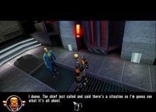 Sanity featured a top-down view, with a camera that could manipulated to rotate around the player or zoom in or out, depending on the player's preference. Here you can see the DNPC headquarters, which serves as a hub between certain missions
