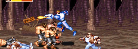 Some notable CPS Changer titles, clockwise from top left: Captain Commando, Final Fight, Street Fighter Zero, Muscle Bomber/Saturday Night Slam Masters, Street Fighter II': Hyper Fighting, Knights of the Round